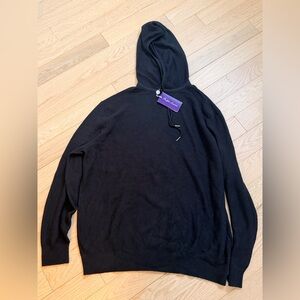 Ralph Lauren purple label black Hooded cashmere Pullover